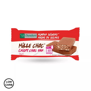 Low carb vafelj v mlečni čokoladi z manj sladkorja (Mille Choc) 34 g