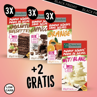 Paket low carb belgijskih čokolad + 2 GRATIS